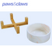 Ceramic Pet Bowl Marble W/ Bamboo Stand 2 Asstd 380ml 13cm