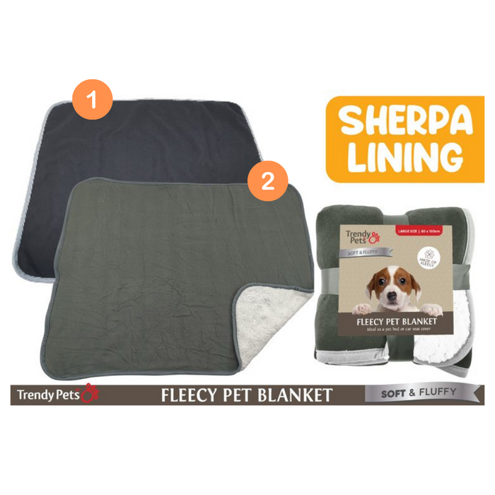 Pet Blanket Fleece / Sherpa 2Layer 80x100cm