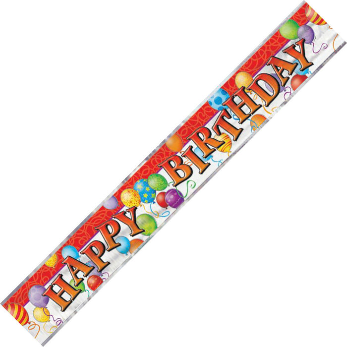 Birthday Balloons Foil Banner 12ft