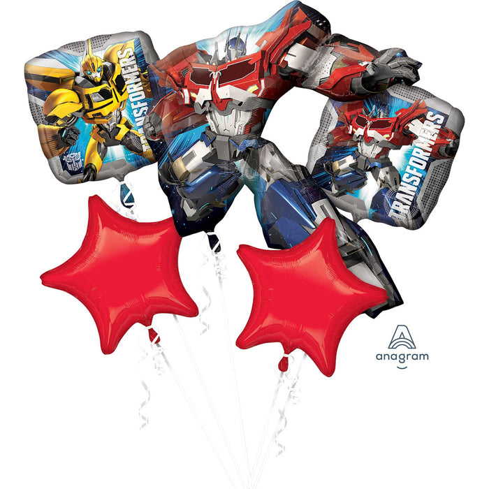 Foil Balloon Bouquet Transformers Animated Design P75 Pk5