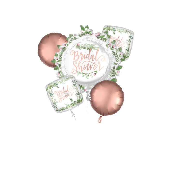 Foil Balloon Bouquet Love & Leaves Bridal Shower P75 Pk5