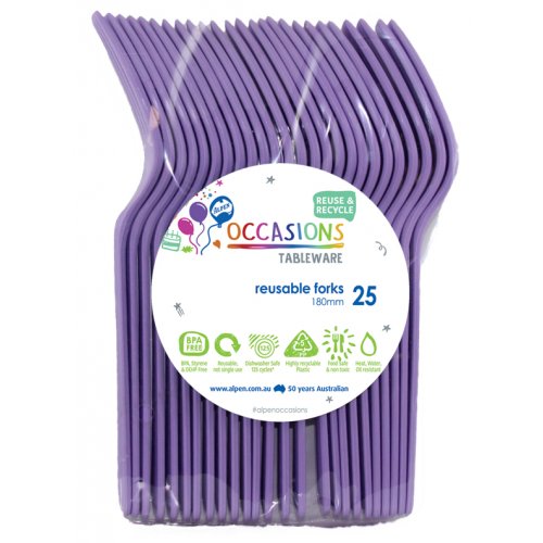 Reusable Forks Lavender 25pk