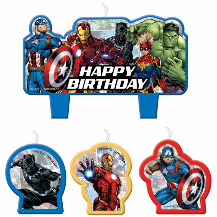 Marvel Avengers Powers Unite Birthday Candle Set Pk4