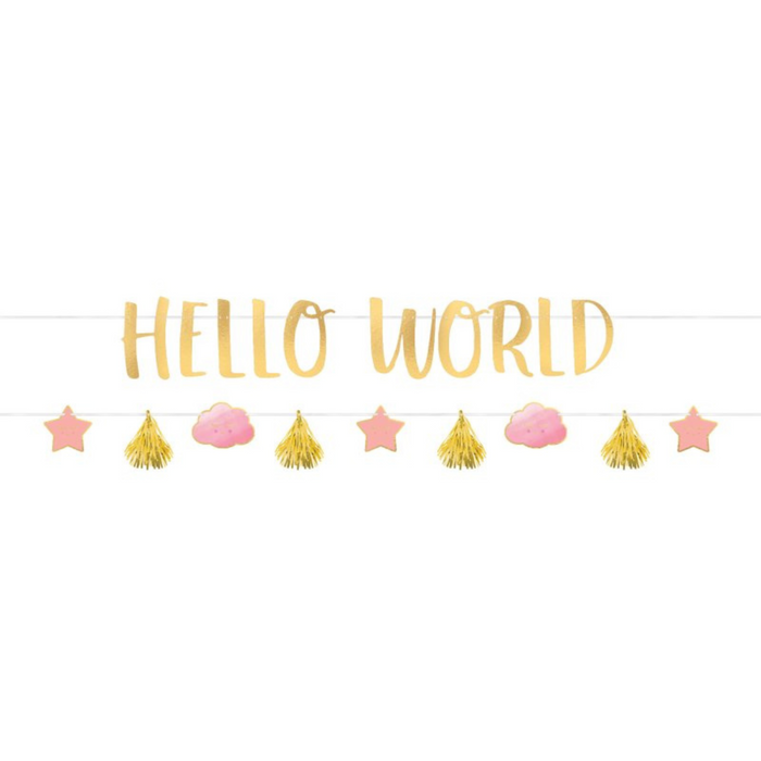 Oh Baby Girl Letter Banners Kit Hello World Pk2
