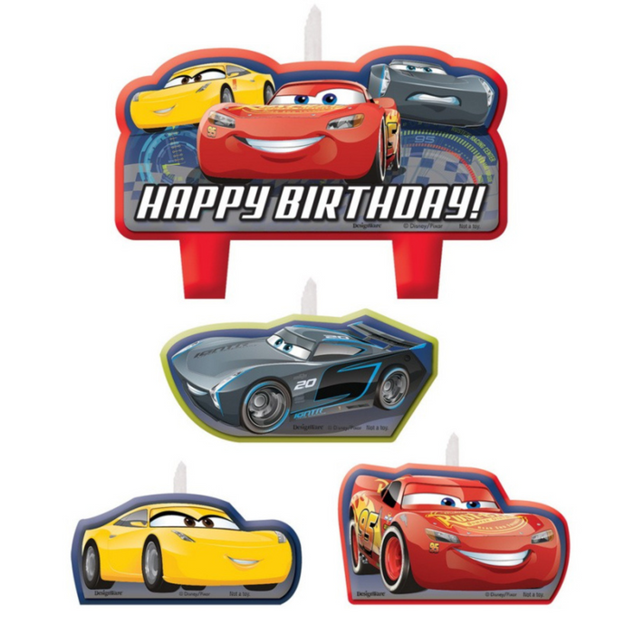Cars 3 Birthday Candle Set Pk4