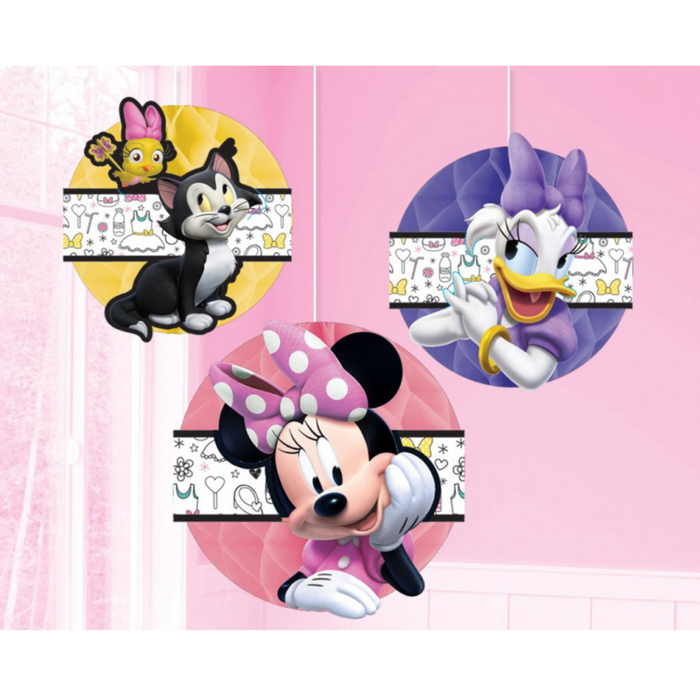 Minnie Mouse Happy Helpers Honeycomb Decorations Pk3