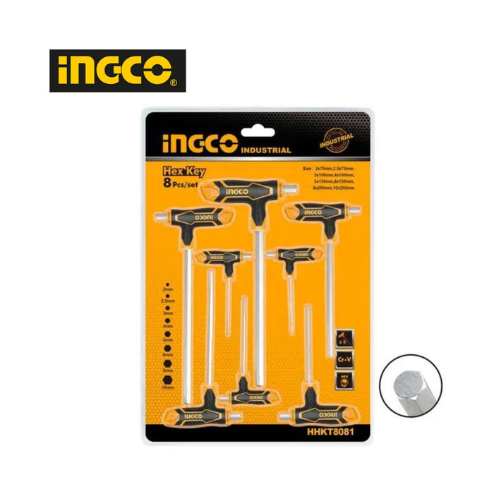 INGCO 8 Pcs T-handle hex wrench set