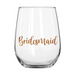 Ronis Bridesmaid Stemless Wine Glass Rose Gold 600ml
