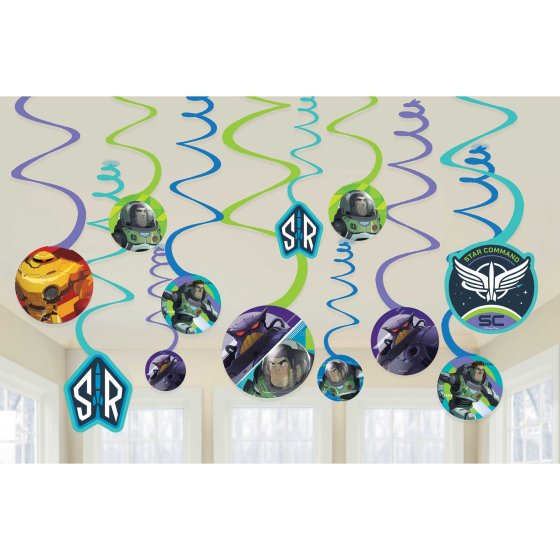 PARTY PROPS™ Buzz Lightyear Spiral Swirls Hanging Decorations