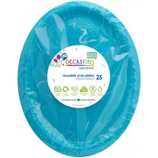 Ronis Reusable Oval Plate 31.5cm Azure Blue