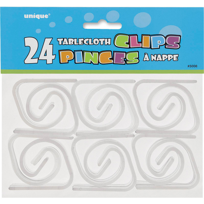 24 Clear Tablecover Clips