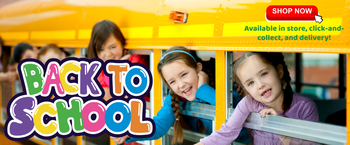 Back to school essentials including stationery, lunch boxes and drink bottles