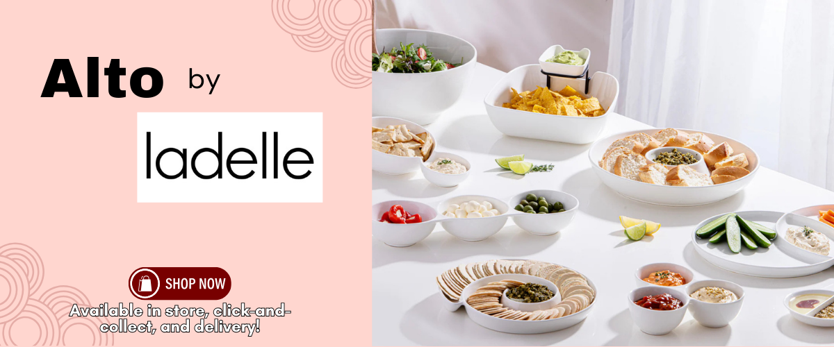 Elegant table setting featuring Ladelle Alto Serve & Share pieces