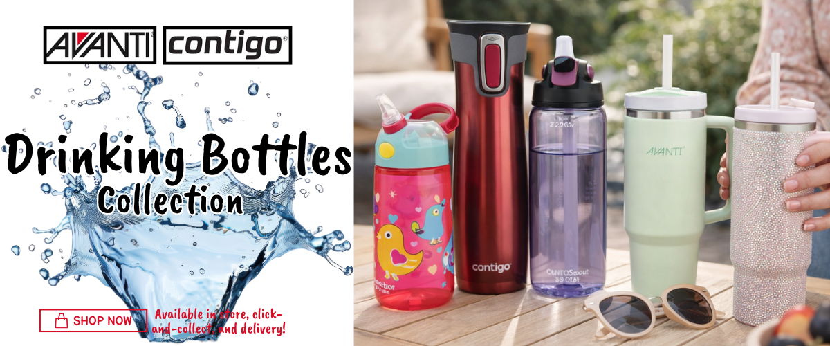 Avanti HydroQuench and Contigo drinking bottles collection