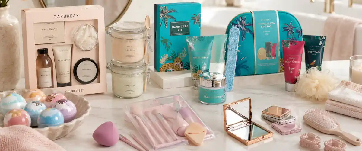 Bath and Beauty Collection featuring skincare, body care, bath essentials, fragrances and pampering products for everyday self-care and gifting.
