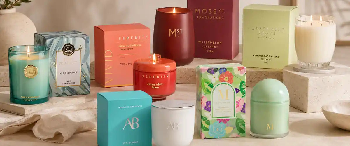 Candles Collection featuring scented, decorative and everyday candles in a variety of styles, fragrances and designs for home ambience and gifting.
