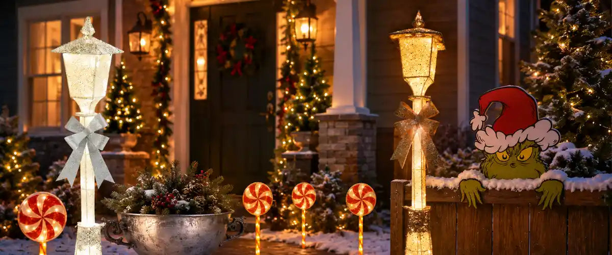 Christmas Garden & Lawn Decorations featuring festive outdoor ornaments, light-up displays and seasonal characters for creating a cheerful Christmas yard.