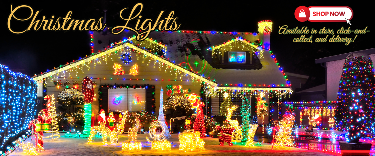 Festive Christmas lights collection, including 3D lights, fairy lights, LED string lights, and decorative lighting to enhance your holiday decor.