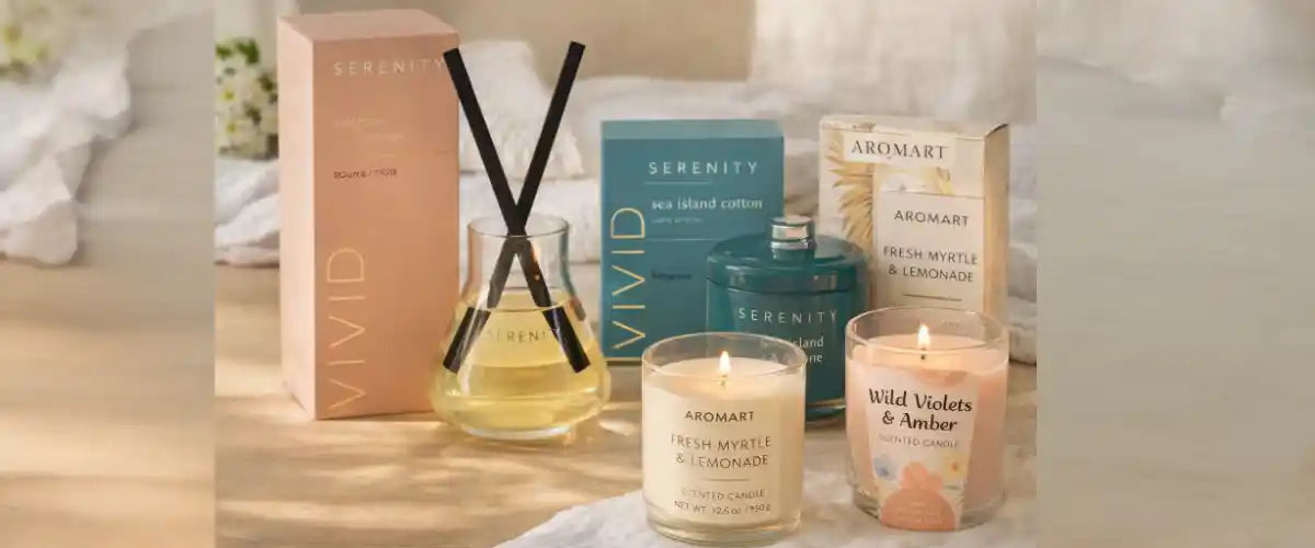 Diffusers & Scented Candles collection featuring premium reed diffusers, soy candles, luxury home fragrances and elegant fragrance gift sets for Australian homes.