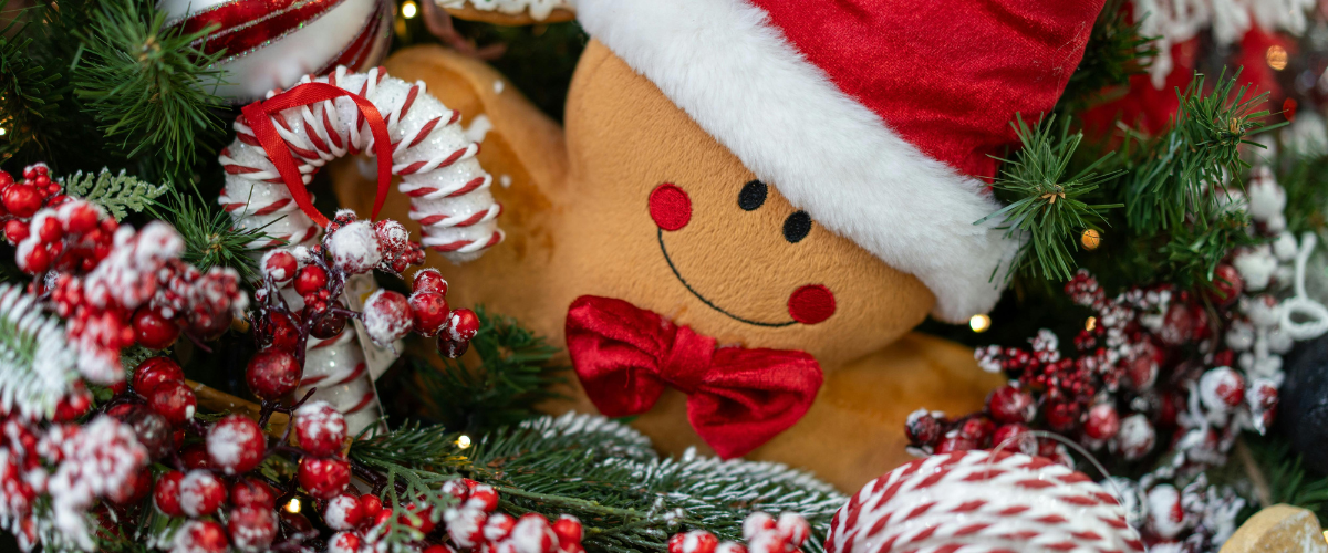 Candyland Christmas decorations with lollipops and candy canes on tree