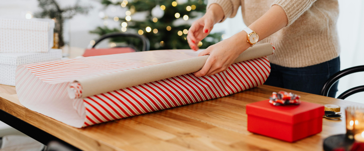 Christmas Gift Wraps – assorted festive wrapping paper rolls and sheets with traditional and modern holiday designs