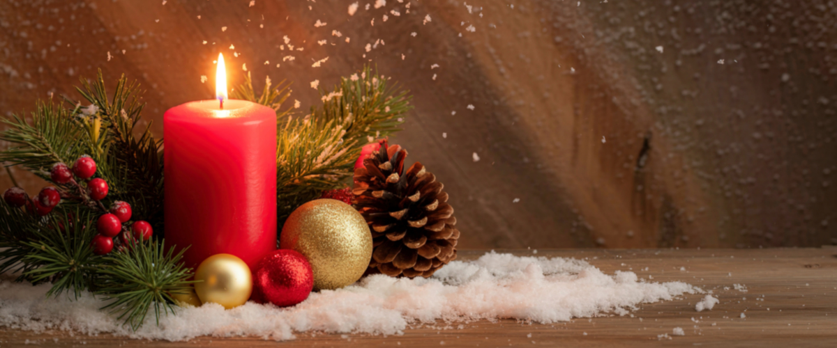 Christmas snow decor collection with assorted festive snow accessories for holiday decorating