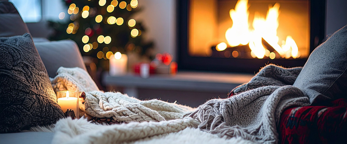 Christmas home fragrance candles with cinnamon and pine scents