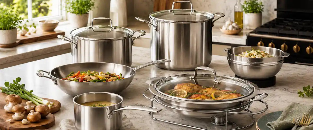 Scanpan cookware collection featuring quality pots, pans and kitchen essentials for everyday cooking and meal preparation.