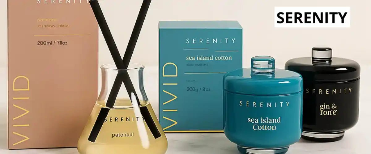 Serenity Candles & Diffusers collection featuring elegant scented candles, reed diffusers and premium home fragrance products for Australian homes.