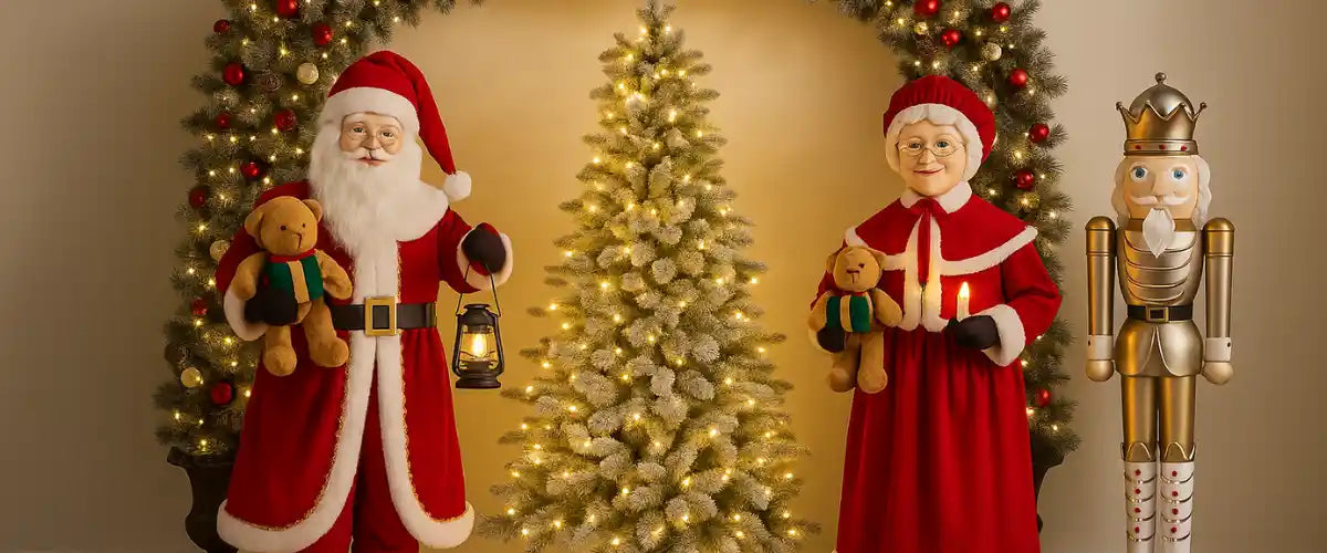 Modern Swishmas décor display with luxe Christmas accents