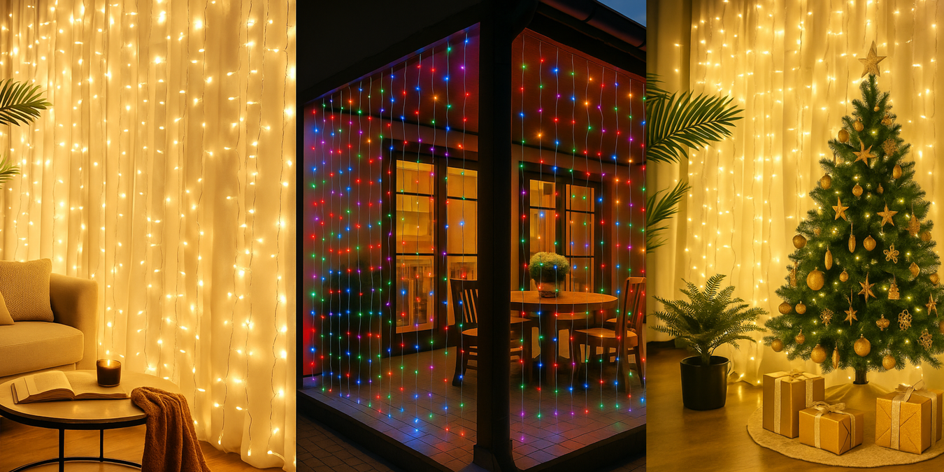 Christmas Solar Curtain Lights (Outdoor & Window)