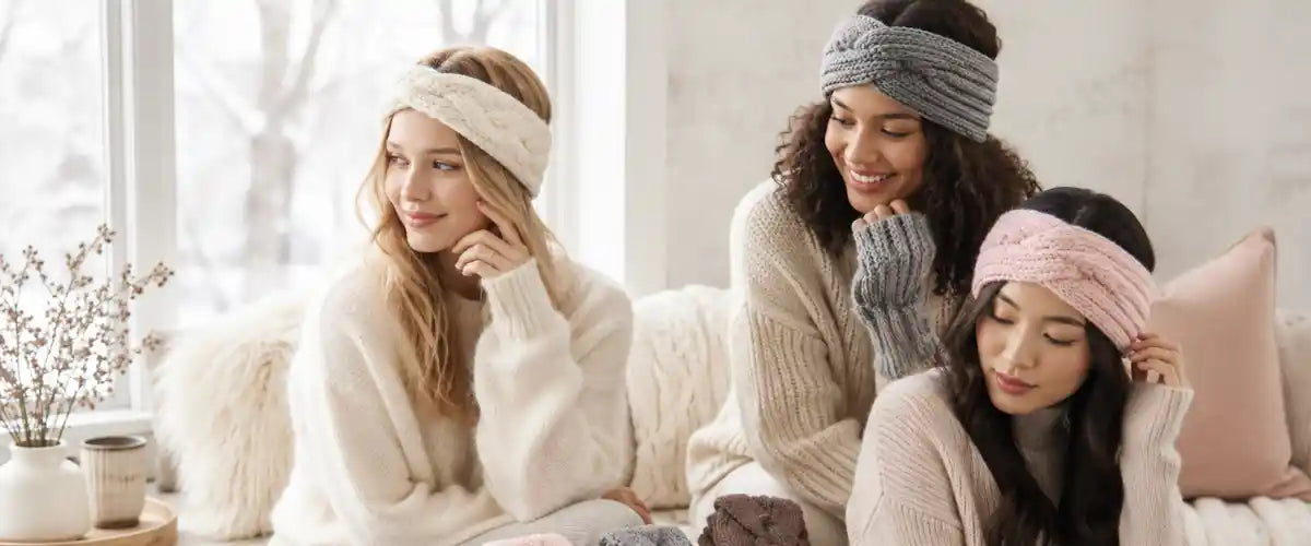 Winter headbands collection featuring warm and comfortable styles for keeping ears cosy during cold-weather days.