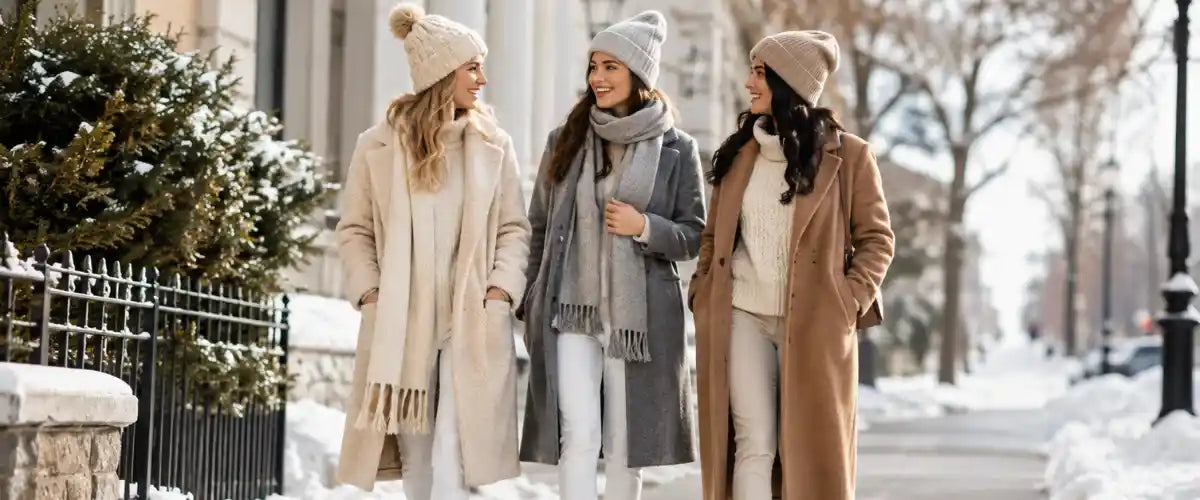 Women’s winter apparel collection featuring warm, comfortable clothing and seasonal essentials for cold-weather style.
