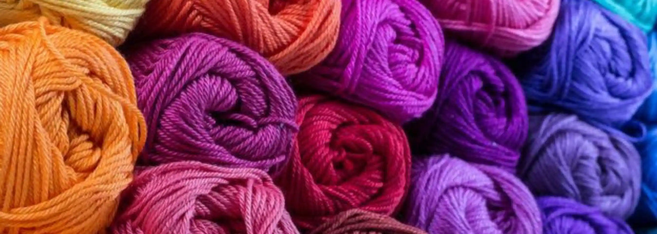 Yarns collection featuring colourful knitting and crochet yarns for craft projects, handmade creations and creative hobbies.