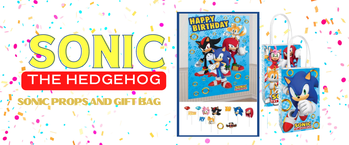 SONIC THE HEDGEHOG PROPS AND GIFT BAG