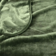 Solid Faux Mink Blanket Sea Kelp 220x240cm 600gsm