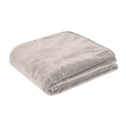 Solid Faux Mink Blanket Grey Beige 220x240cm 600gsm