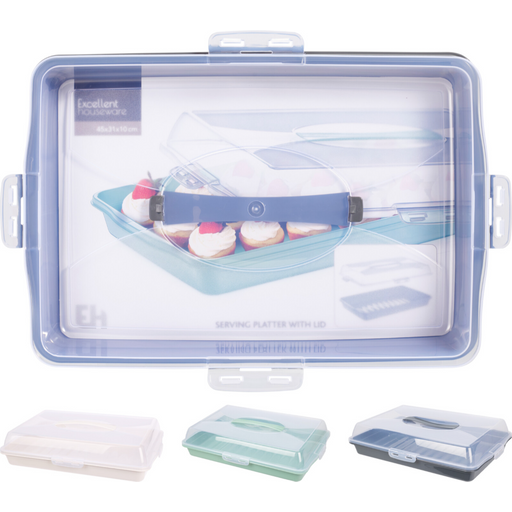 PP cake server with lid