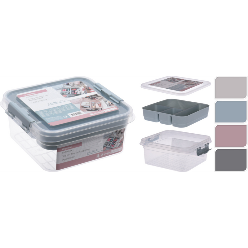 household organizer 26 x 24 x 11cm in 4 assorted designs