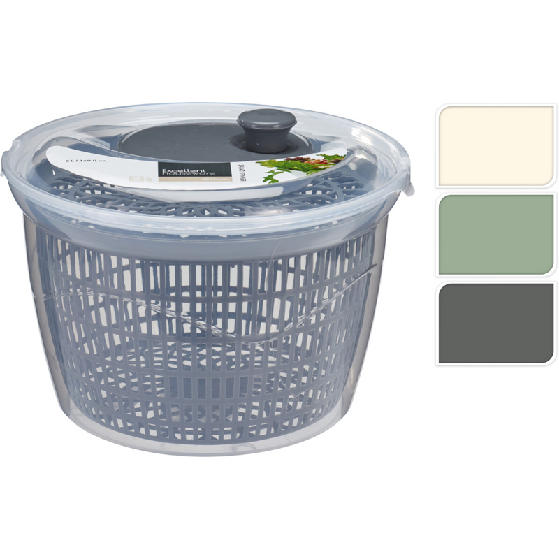 5000ml clear salad spinner in 3 assorted styles