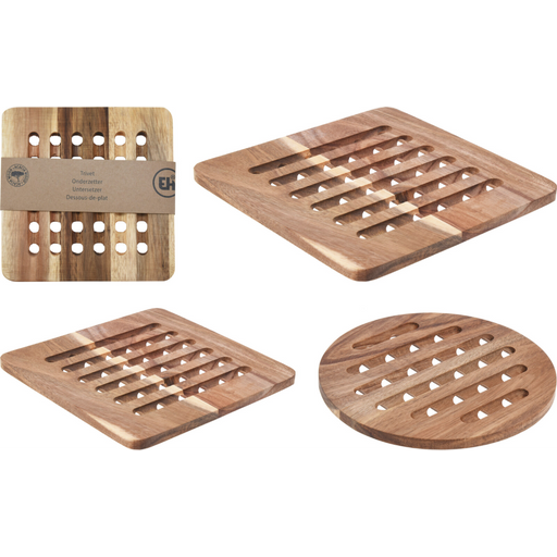 acacia wood trivet in 2 assorted designs