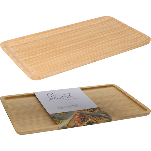 bamboo serving tray measuring 43 x 25cm