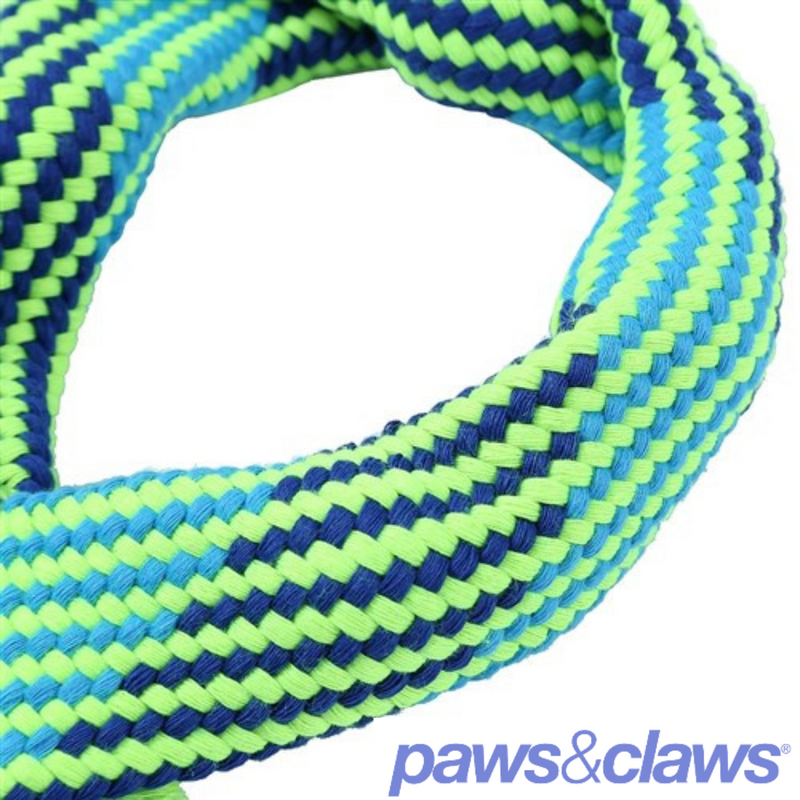 Tug-Of-War Infinity Ropew/ Squeakers Blue/Green 33cm
