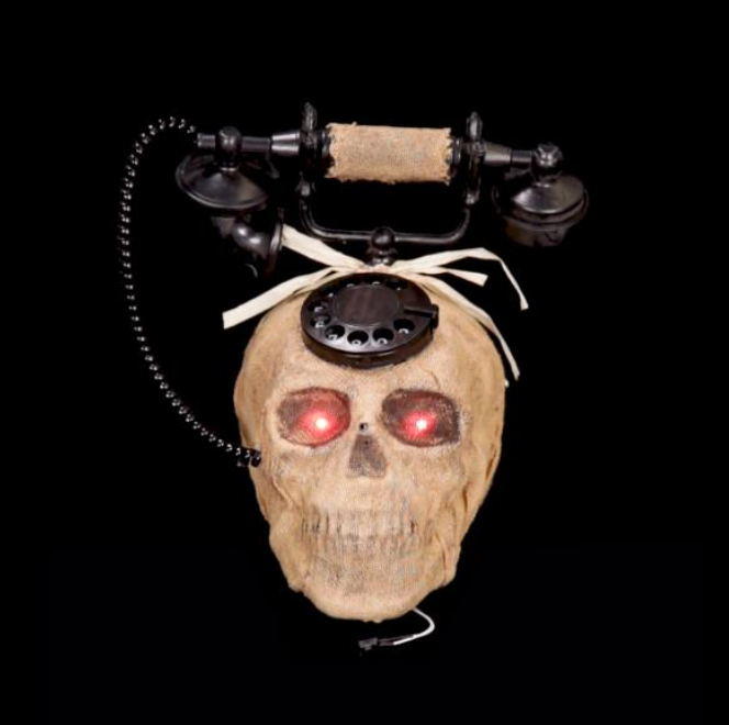 Animated Skull Telephone 22cm