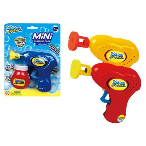 Bubble gun with 40ml bubble solution in assorted colours