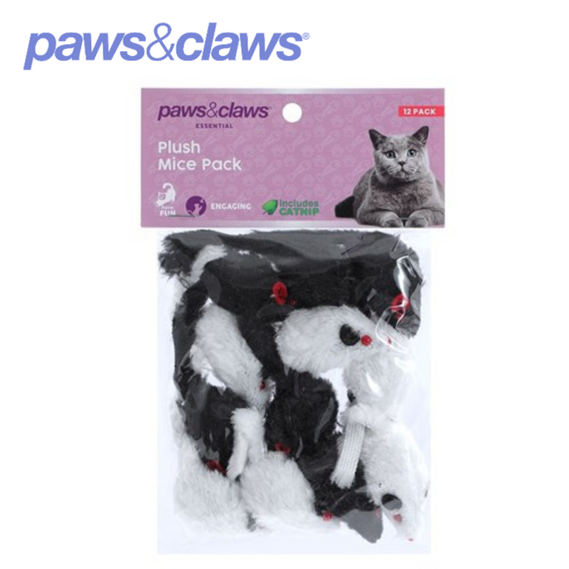 Plush Mice Cat Toy 12pk