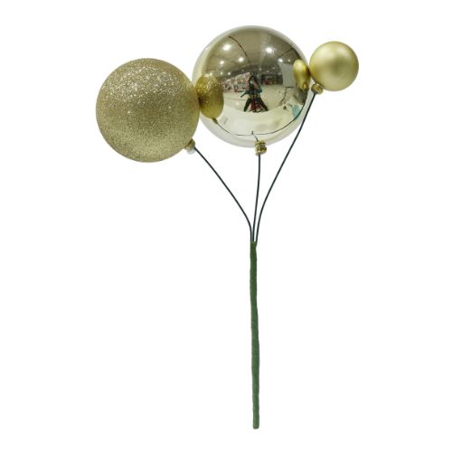 Mega Triple Bauble Pick 40Cm Champagne