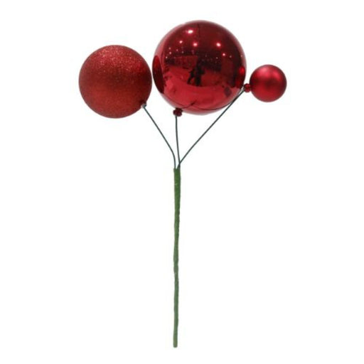 Mega Triple Bauble Pick Red 40cm