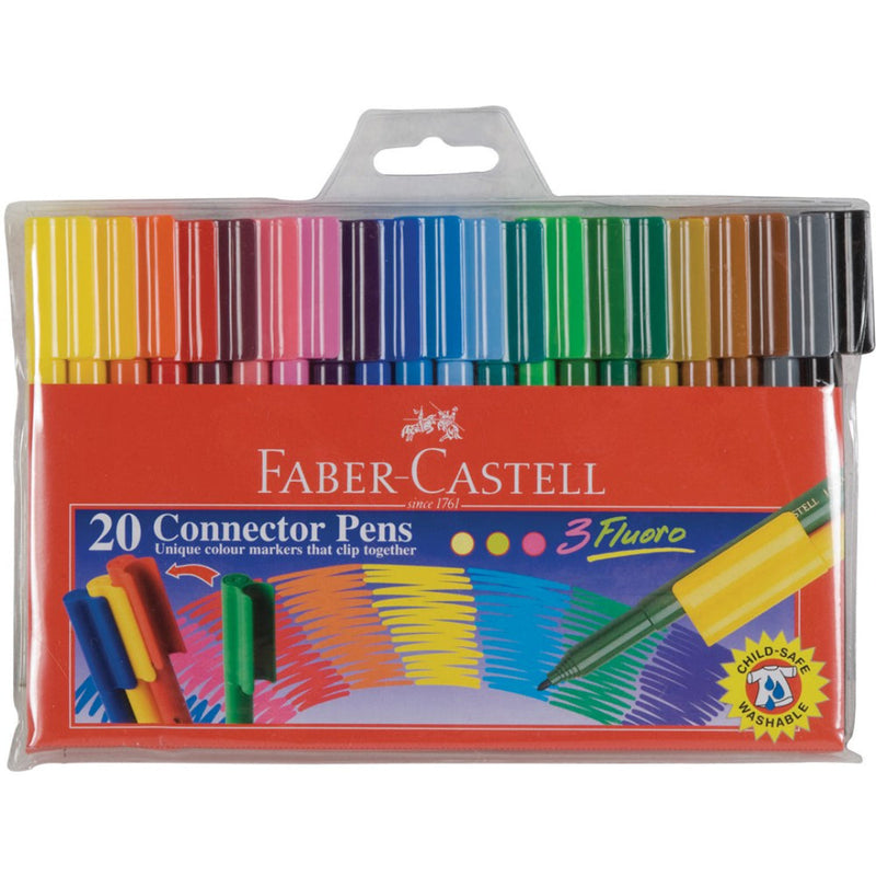 Faber Castel Connector Pen Colour Markers Assorted Pack of 20