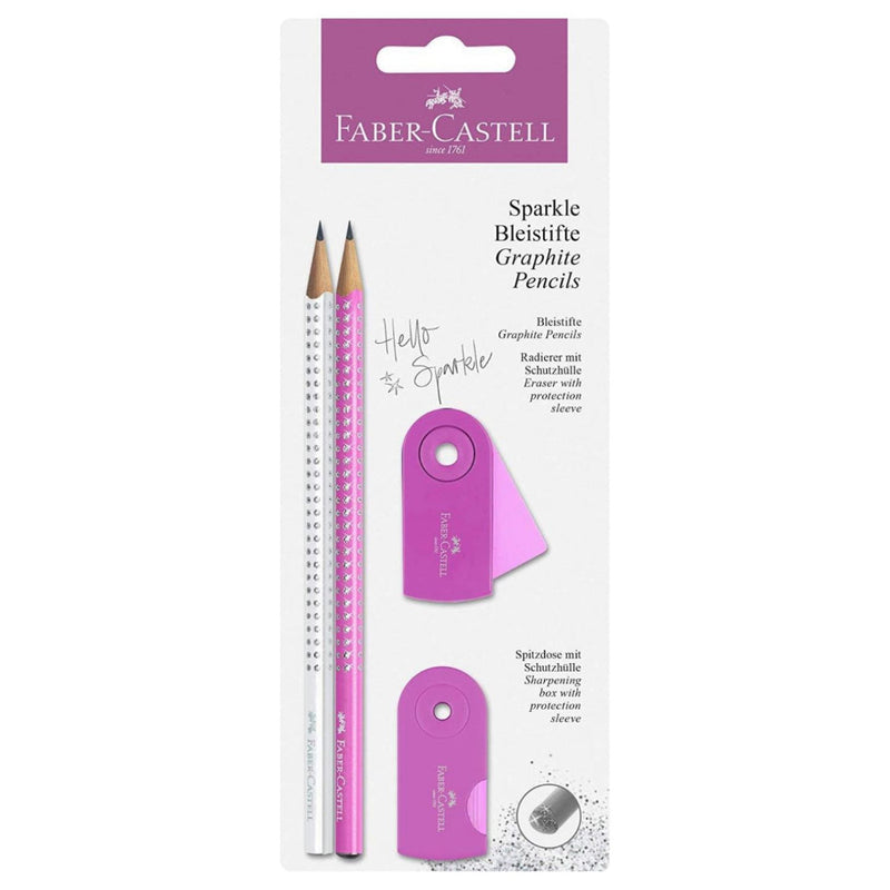 Faber Castel Pencil set Sparkle pearl pink and white pencils